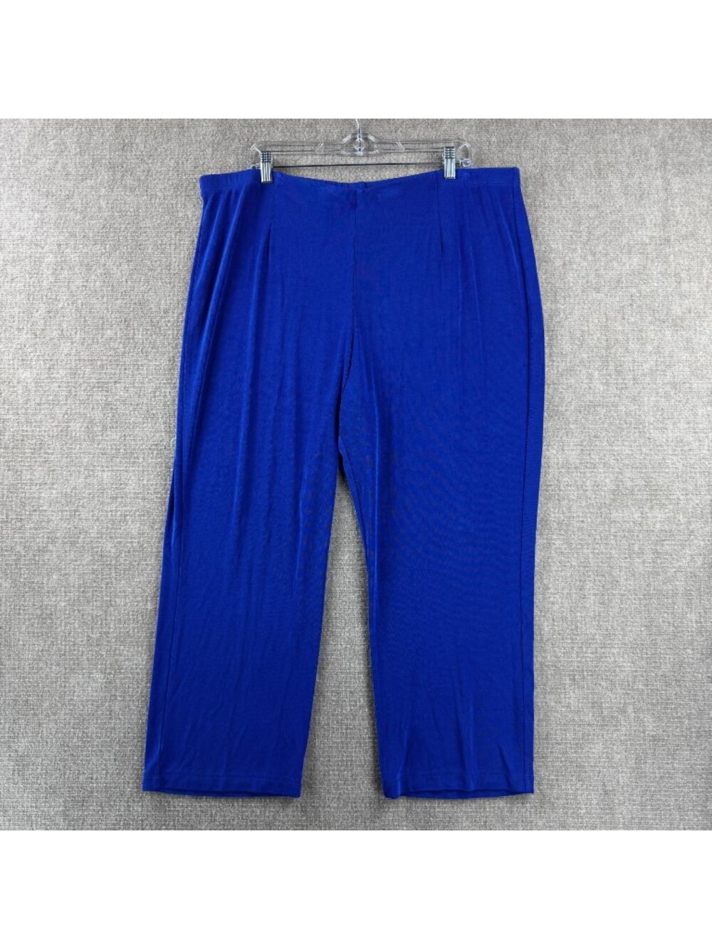 Chico's Travelers Slinky Acetate Wide Leg Pants Royal Blue Size 4S Short 20/22